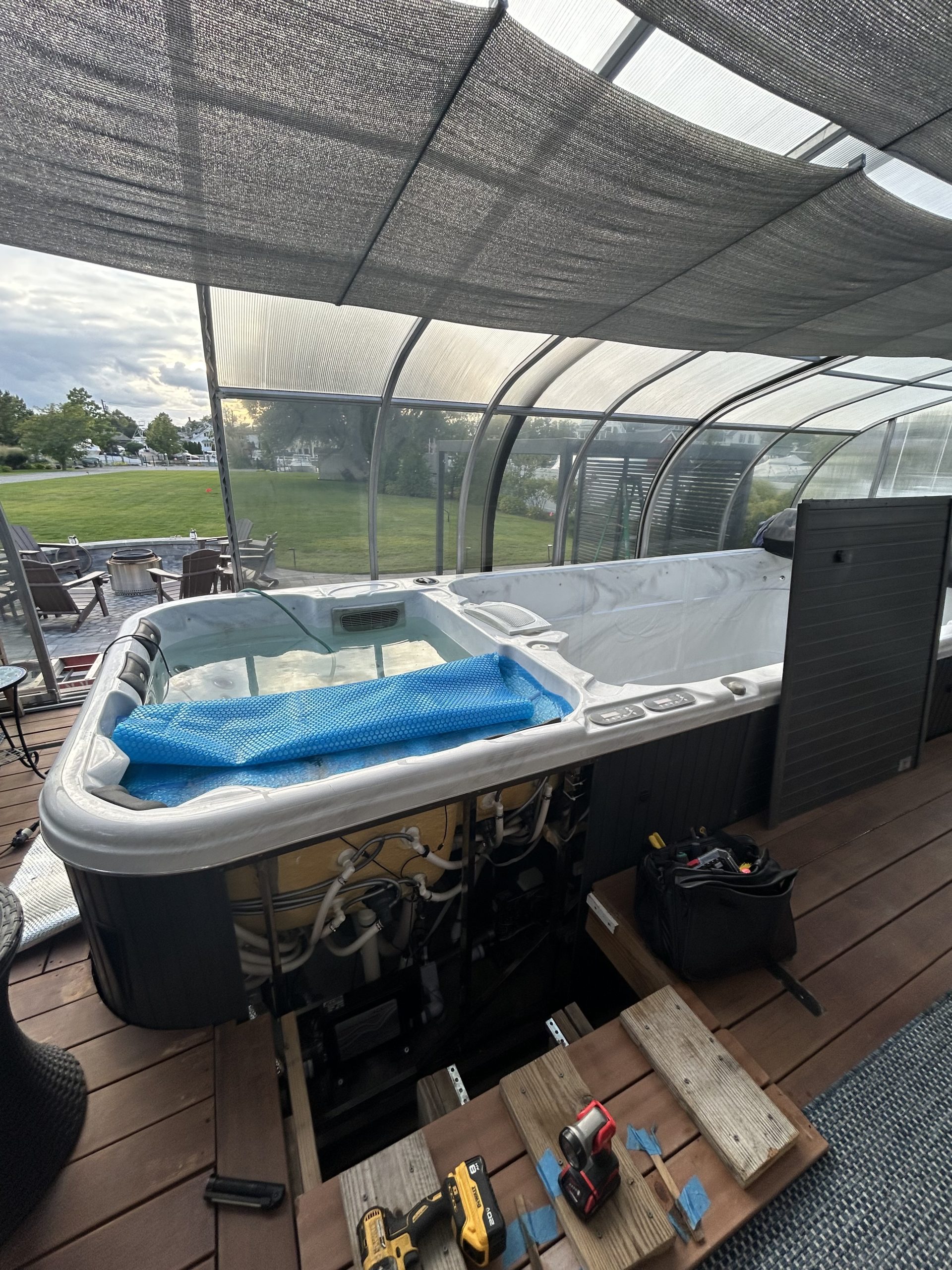 Hot tub cleaning